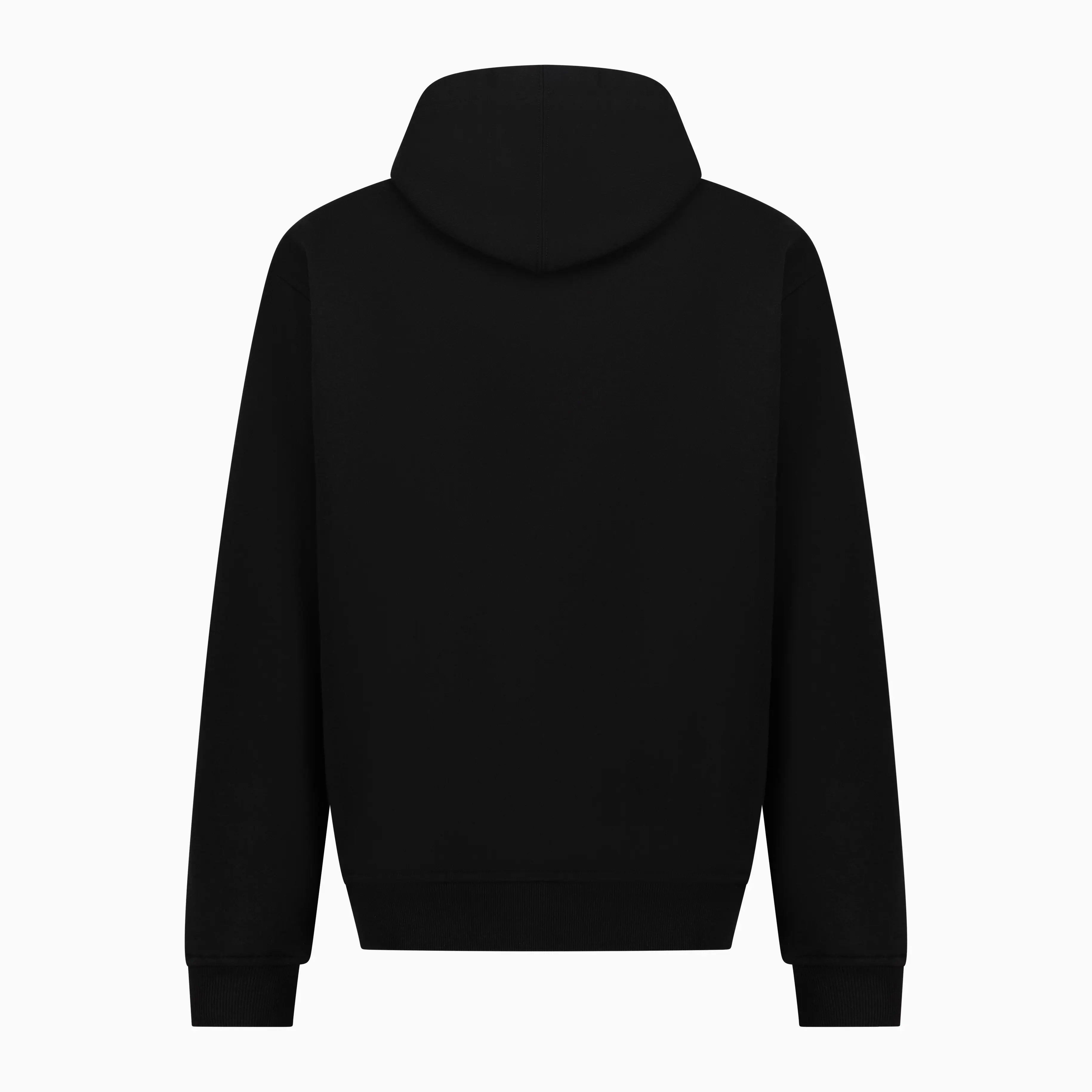 Black hoodie, back side. #color_black