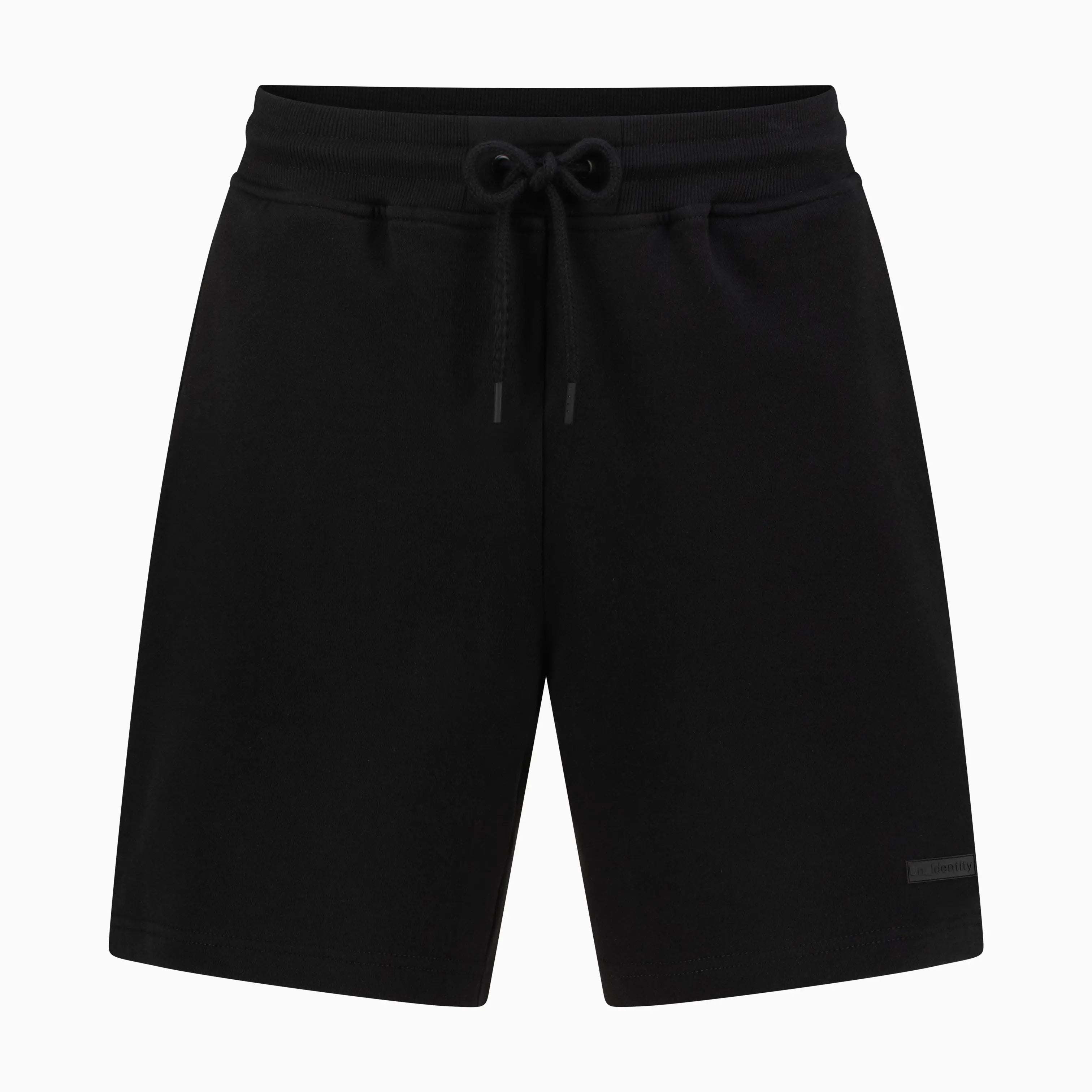 Black Unidentity shorts with drawstring and tonal logo