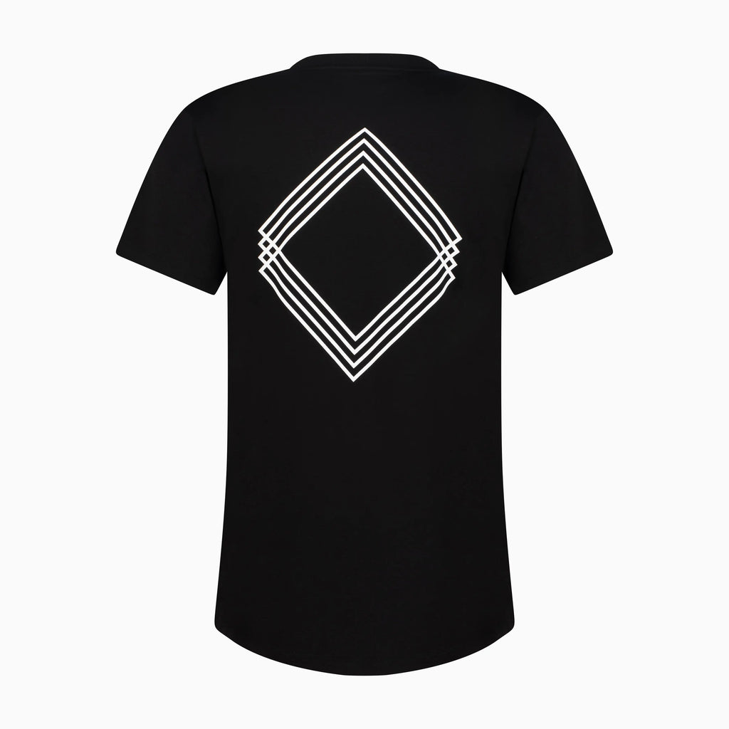 Black tee with Gem Unidentity logo on the back