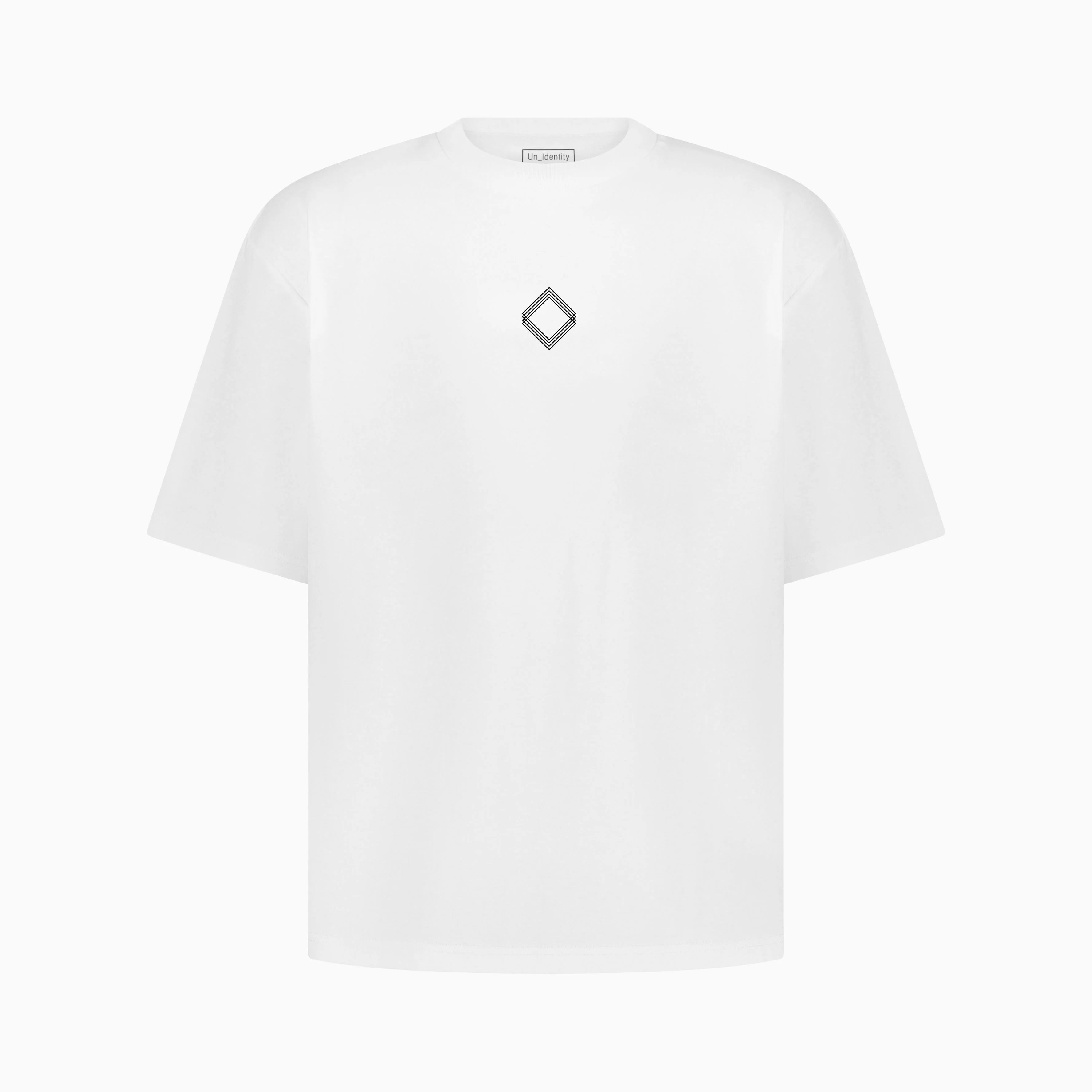 White T-shirt with a logo printed on the chest. #color_white