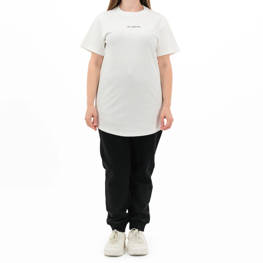 White Unidentity T-shirt on model