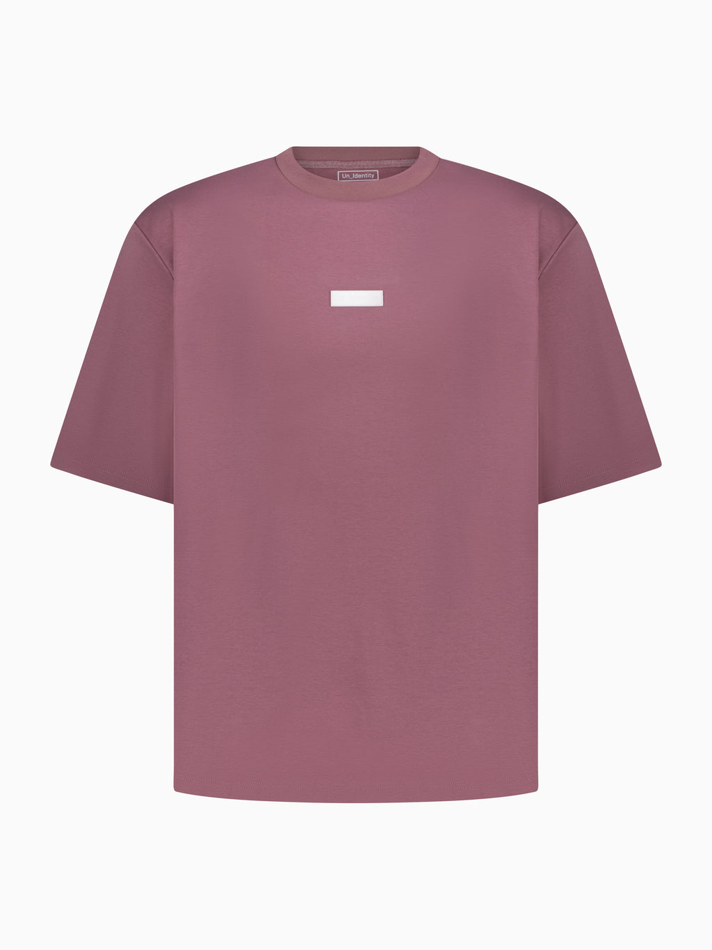 Mauve tee with small white Unidentity logo 3D patch on the chest 